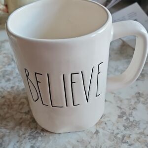Rae Dunn Cream 'Believe' Mug